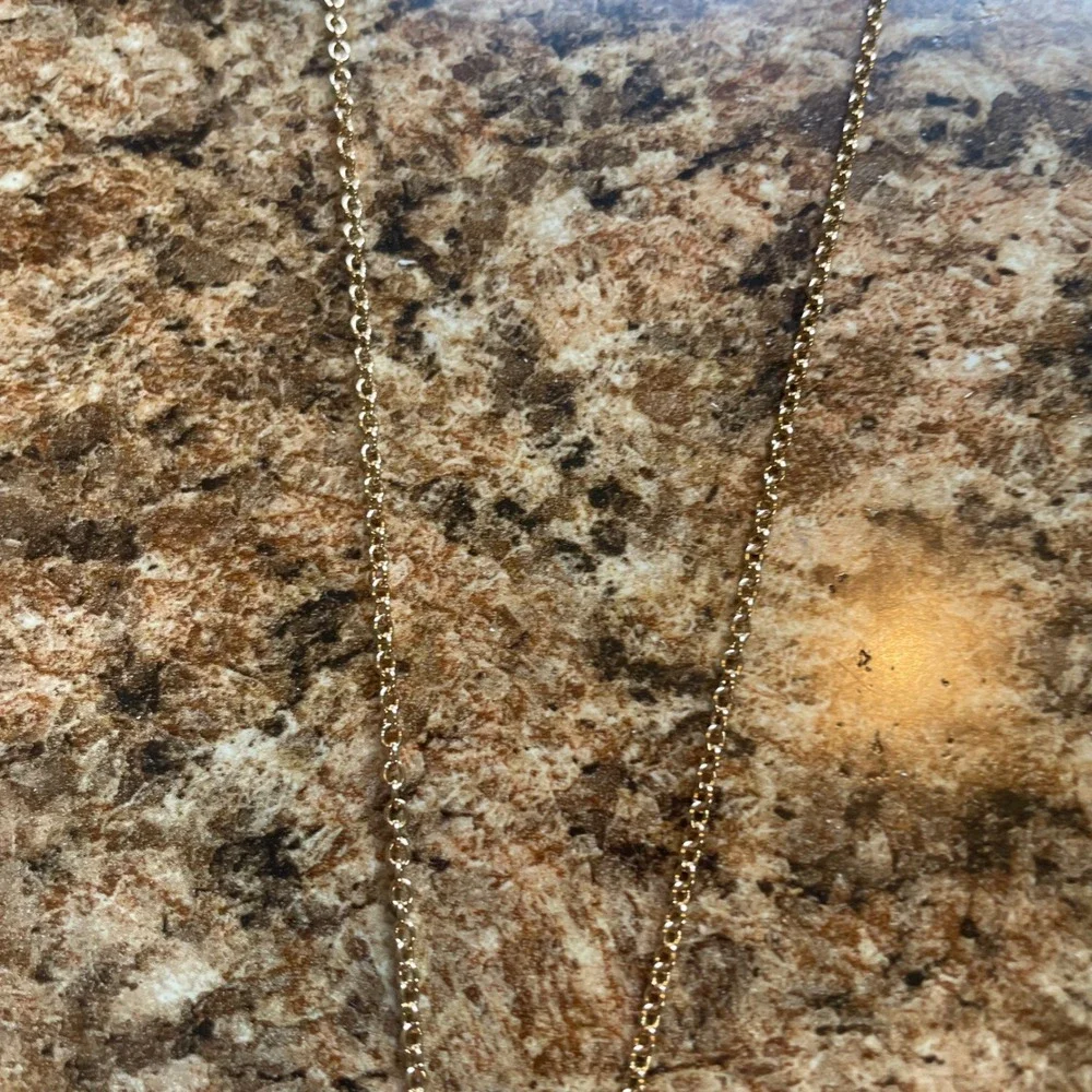 Initial Necklace‎ B Gold Tone Black Pendant Charm Delicate Chain Jewelry